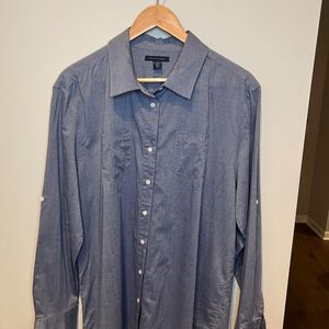 Tommy Hilfiger Chambray Long Sleeve Button Down Size XL